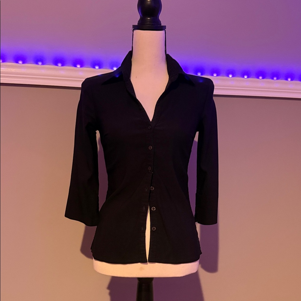Elegant Black Women's 3/4 sleeve top